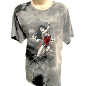 WONDER WOMAN DC Comics Women's Tie Dye Short Sleeve Graphic Medium